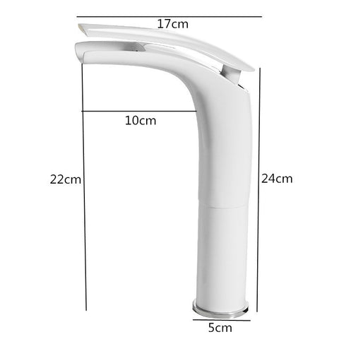 Bathroom Basin Faucet White and Black Baking Solid Brass Special Sink Mixer Tap Hot & Cold Waterfall Basin Faucet Free Shipping - WELQUEEN