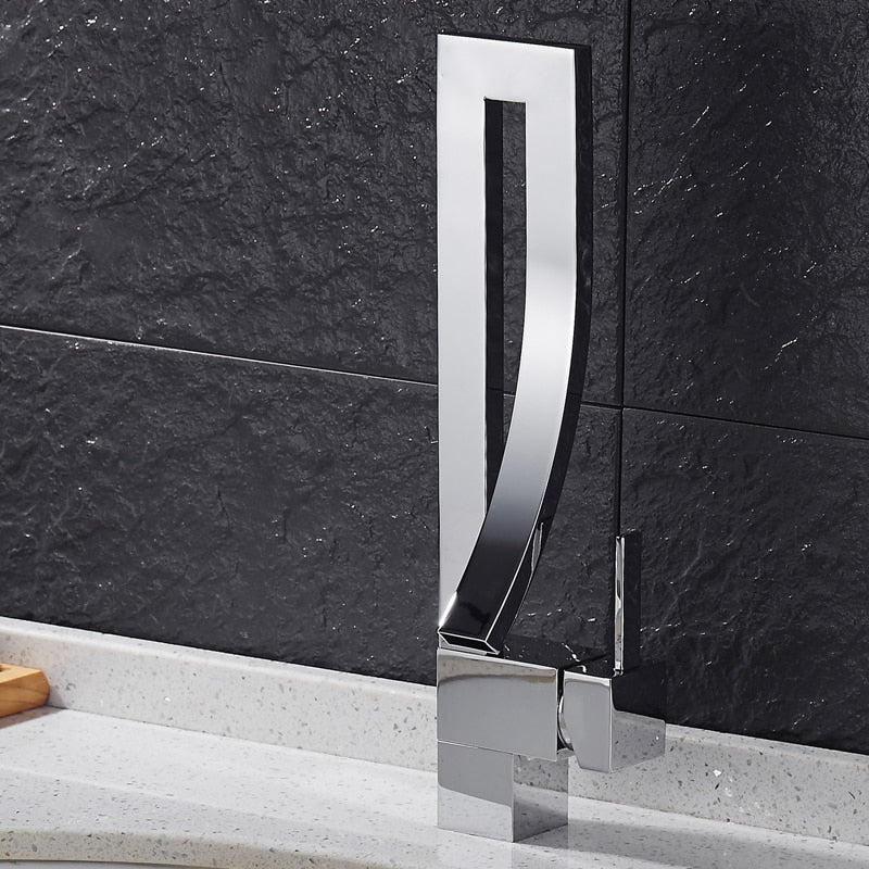 Brass Basin Faucet Luxury Bathroom Faucet Sink Mixer Tap Deck Mounted Faucet Hot And Cold Black Mixer Tap - WELQUEEN