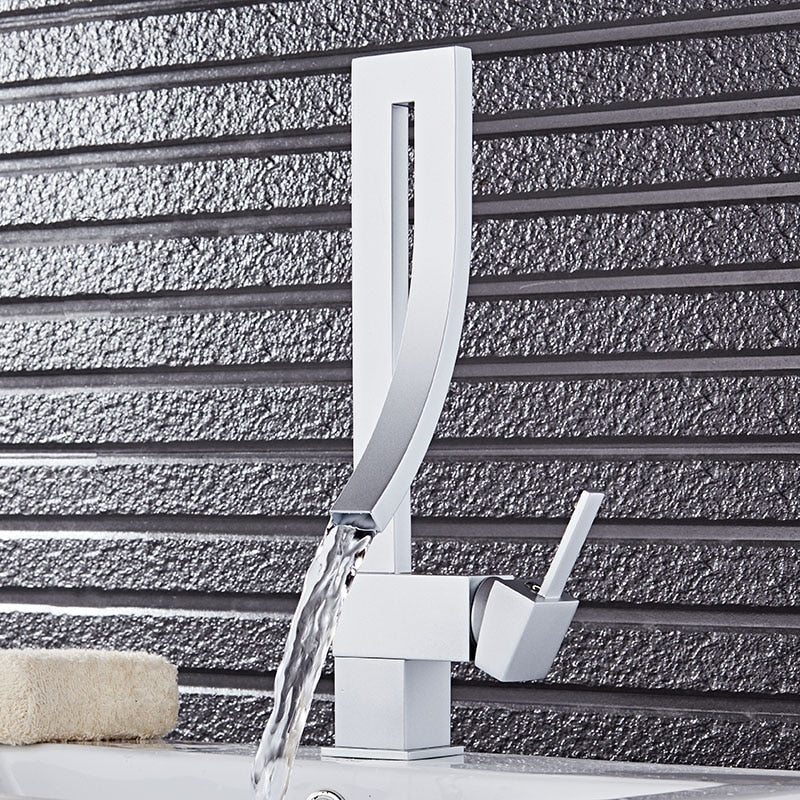 Brass Basin Faucet Luxury Bathroom Faucet Sink Mixer Tap Deck Mounted Faucet Hot And Cold Black Mixer Tap - WELQUEEN