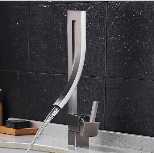 Brass Basin Faucet Luxury Bathroom Faucet Sink Mixer Tap Deck Mounted Faucet Hot And Cold Black Mixer Tap - WELQUEEN