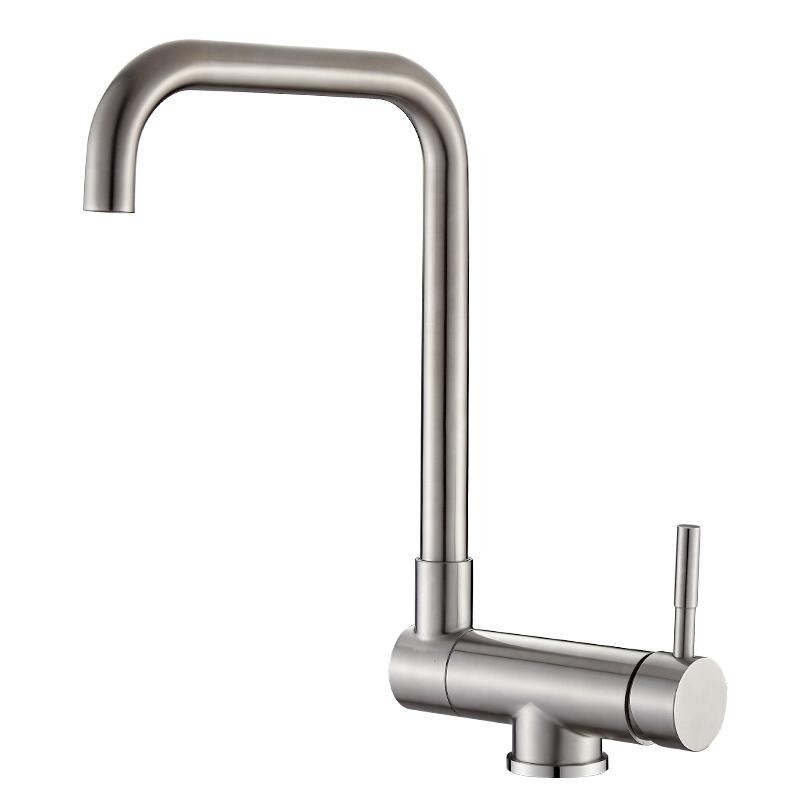 Stainless Steel Kitchen Faucet Lead-free Folding Mixer 360 Degree Swivel Single Handle Nickel Kitchen Sink Taps - WELQUEEN