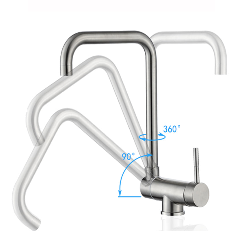Stainless Steel Kitchen Faucet Lead-free Folding Mixer 360 Degree Swivel Single Handle Nickel Kitchen Sink Taps - WELQUEEN