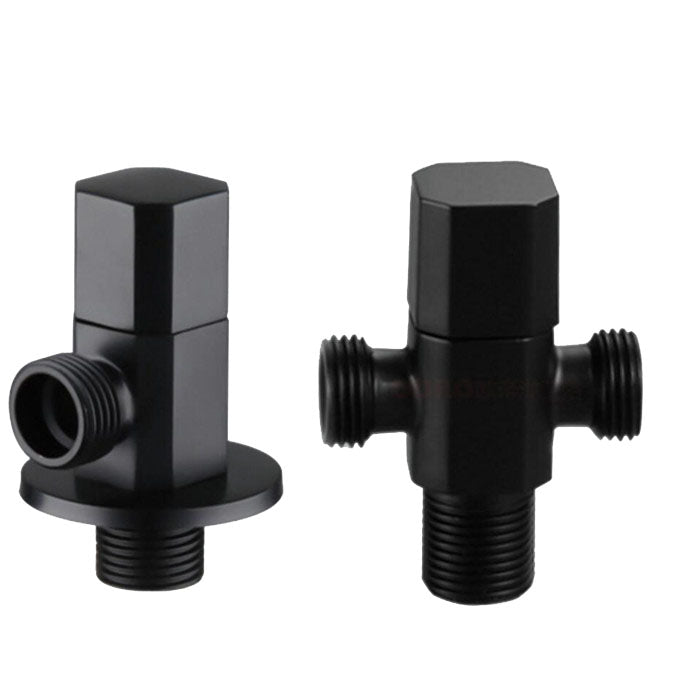 Brass Copper Black Angle Valve for Kitchen Bathroom Toilet Cold and Hot Water Stop Valve - WELQUEEN