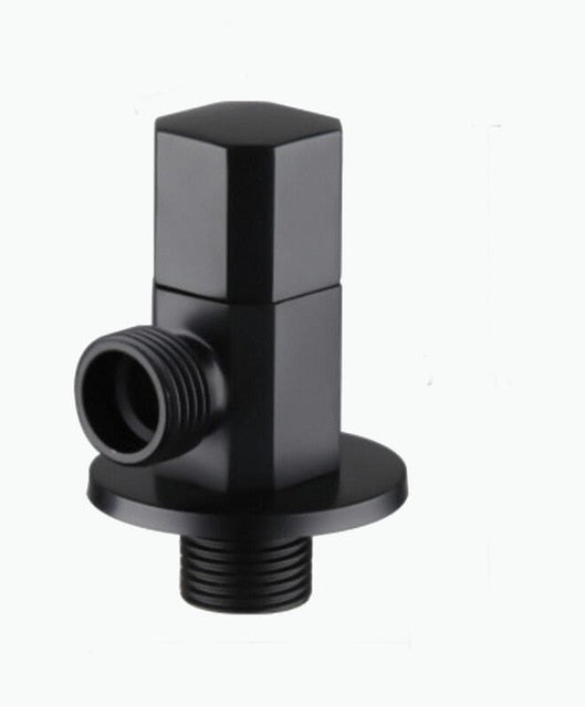 Brass Copper Black Angle Valve for Kitchen Bathroom Toilet Cold and Hot Water Stop Valve - WELQUEEN