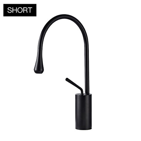 Basin Faucets Black Bathroom Faucet for Bathroom Basin Mixer Tall Taps Waterfall Mixer Single Hole Sink Faucet - WELQUEEN