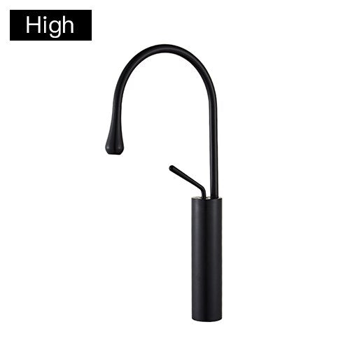 Basin Faucets Black Bathroom Faucet for Bathroom Basin Mixer Tall Taps Waterfall Mixer Single Hole Sink Faucet - WELQUEEN