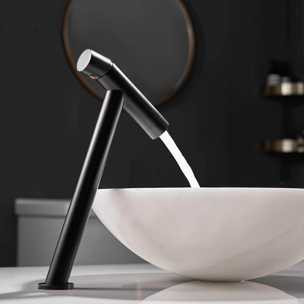 Basin Faucet Retro Black Faucet Taps Bathroom Sink Faucet Single Handle Hole Deck Vintage Wash Hot Cold Mixer Tap Crane - WELQUEEN