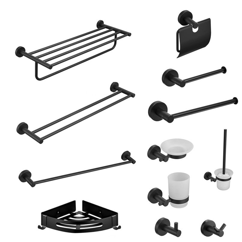 Modern Bathroom Black Hardware Set | 304 Stainless Steel Towel Rack Paper Towel Holder Towel Bar Hook Bathroom Accessories - WELQUEEN