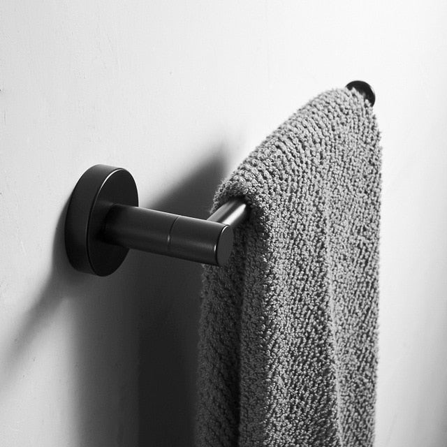 Modern Bathroom Black Hardware Set | 304 Stainless Steel Towel Rack Paper Towel Holder Towel Bar Hook Bathroom Accessories - WELQUEEN