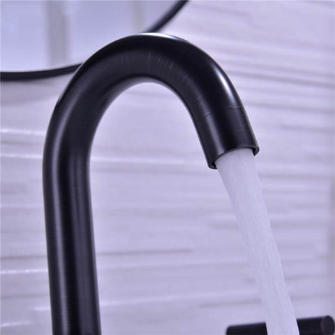 Bathroom Sink Faucet Solid Brass Double Handle Sink Mounted Hot & Cold Mix Basin Faucet European Style Basin Accessories - WELQUEEN