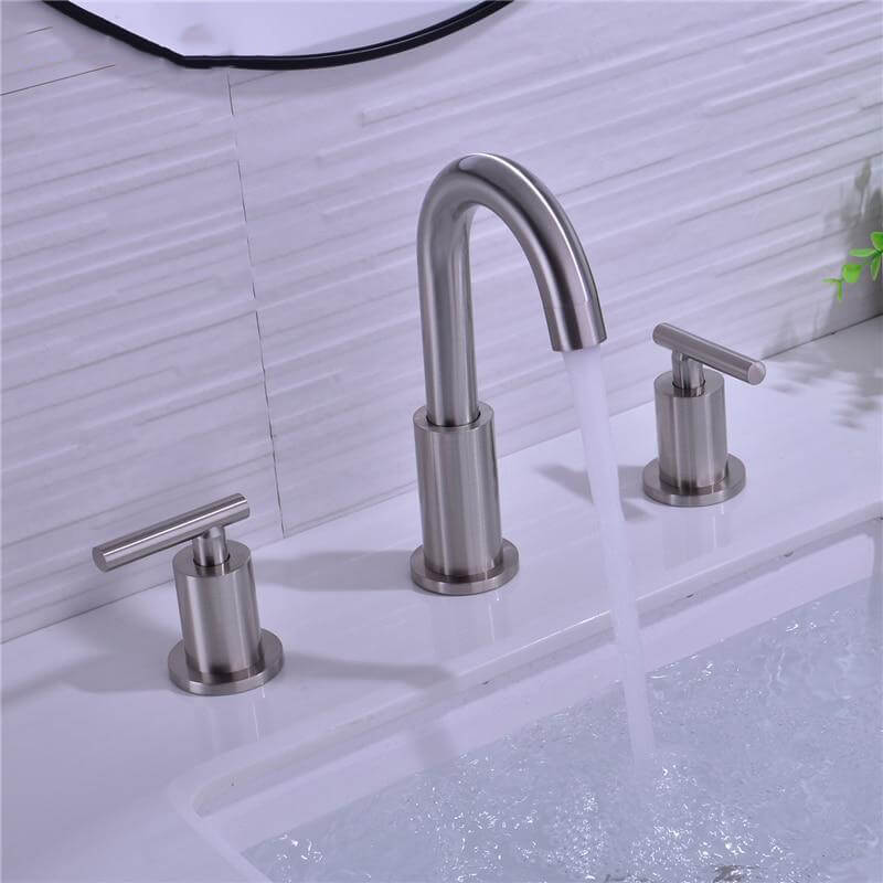 Bathroom Sink Faucet Solid Brass Double Handle Sink Mounted Hot & Cold Mix Basin Faucet European Style Basin Accessories - WELQUEEN WELQUEEN HOME DECOR