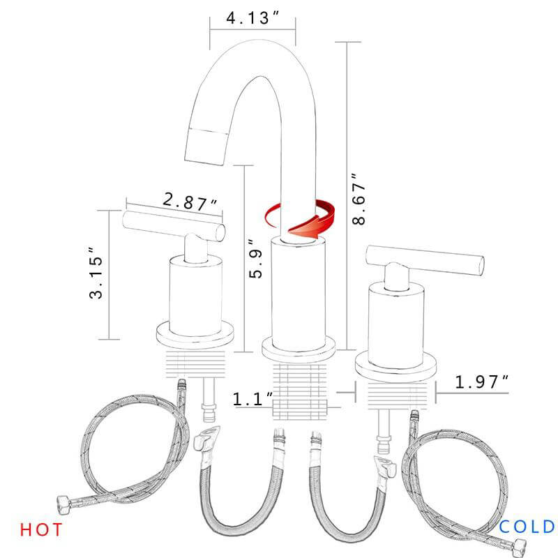 Bathroom Sink Faucet Solid Brass Double Handle Sink Mounted Hot & Cold Mix Basin Faucet European Style Basin Accessories - WELQUEEN WELQUEEN HOME DECOR