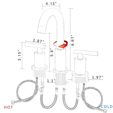 Bathroom Sink Faucet Solid Brass Double Handle Sink Mounted Hot & Cold Mix Basin Faucet European Style Basin Accessories - WELQUEEN