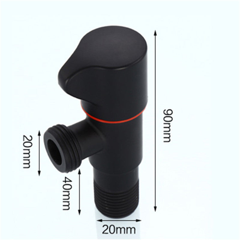 Bathroom Angle Filling Valve | Faucets Black Stainless Steel Kitchen Cold Hot Mixer Tap Accessories Standard G1/2 Threaded - WELQUEEN