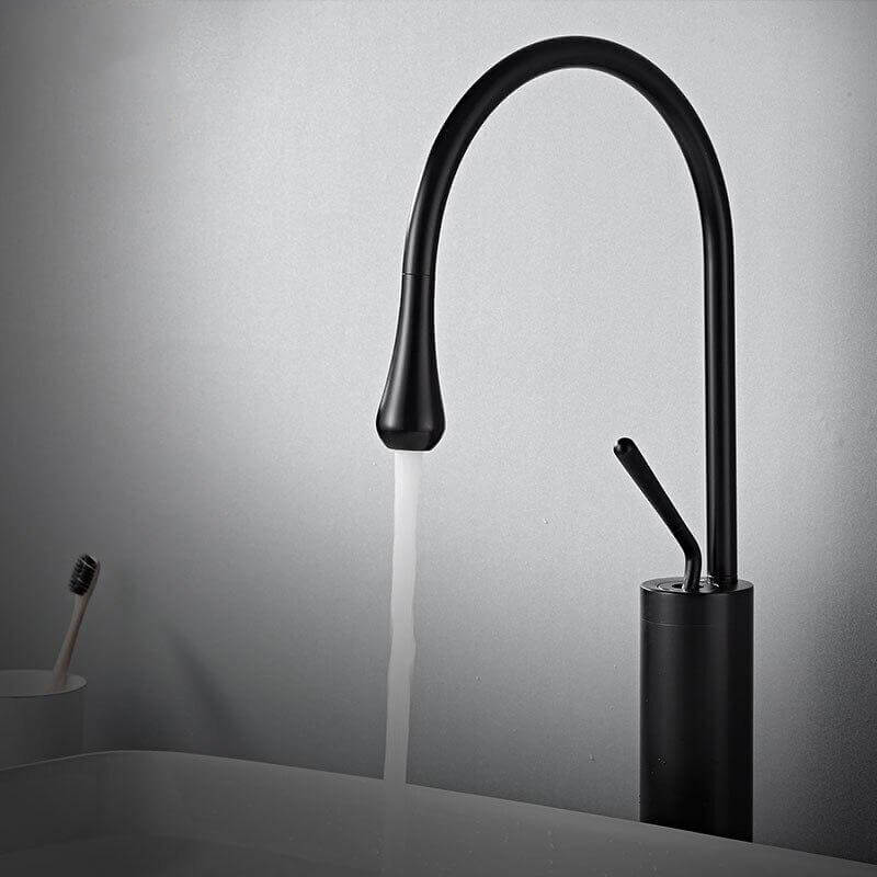 Basin Faucets Modern White Bathroom Faucet Waterfall faucets Single Hole Cold and Hot Water Tap Basin Faucet Mixer Taps - WELQUEEN