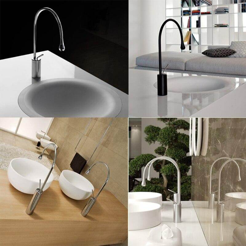 Basin Faucets Modern White Bathroom Faucet Waterfall faucets Single Hole Cold and Hot Water Tap Basin Faucet Mixer Taps - WELQUEEN