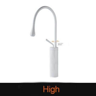 Basin Faucets Modern White Bathroom Faucet Waterfall faucets Single Hole Cold and Hot Water Tap Basin Faucet Mixer Taps - WELQUEEN