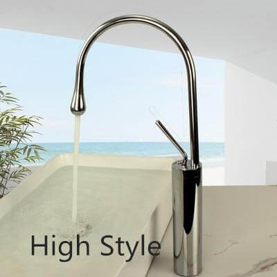 Basin Faucets Modern White Bathroom Faucet Waterfall faucets Single Hole Cold and Hot Water Tap Basin Faucet Mixer Taps - WELQUEEN