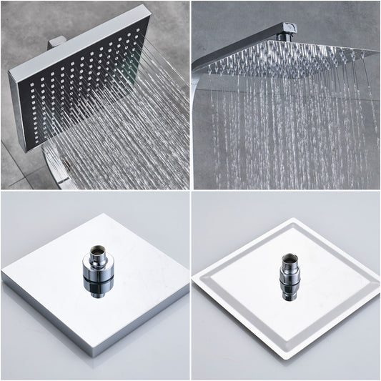 Chrome Shower Faucet Set Bathroom Rainfall Shower Mixers Swivel Spout Bath Shower Crane Hot Cold Mixer Tap - WELQUEEN