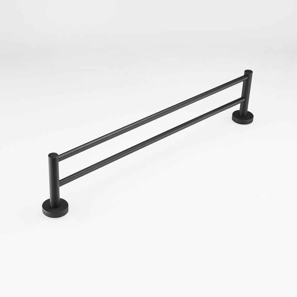 Black Double Arm Towel Holder 304 Stainless Steel Towel Bar Wall Mount Bathroom Towel Rack Hardware Accessory - WELQUEEN