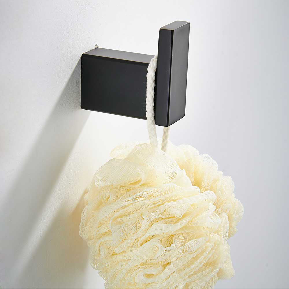 Bathroom Hardware Set Matte Black Paper Holder Towel Rail Rack Robe Hook Toilet Brush Holder Bathroom Accessories - WELQUEEN