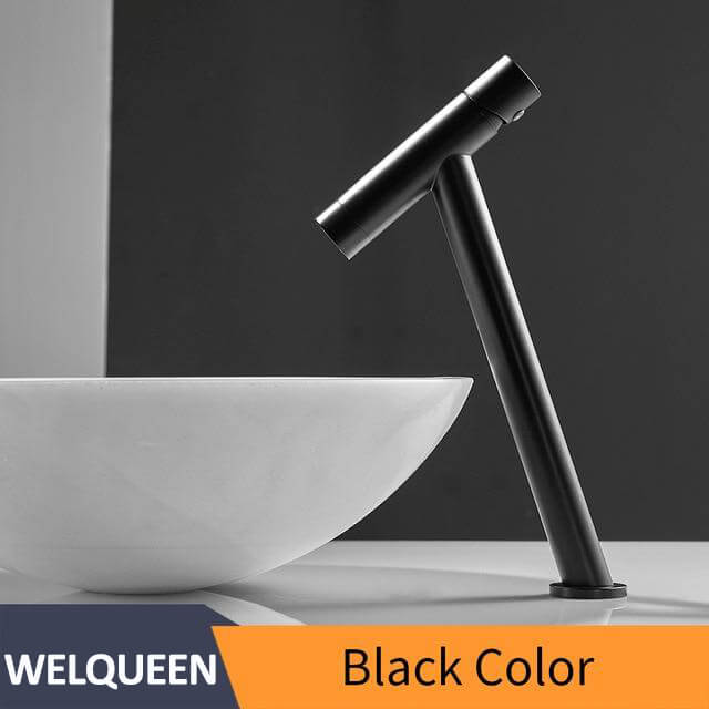 Basin Faucet Retro Black Faucet Taps Bathroom Sink Faucet Single Handle Hole Deck Vintage Wash Hot Cold Mixer Tap Crane - WELQUEEN