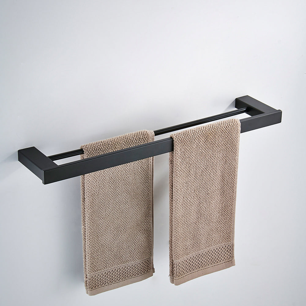 Bathroom Hardware Set Matte Black Paper Holder Towel Rail Rack Robe Hook Toilet Brush Holder Bathroom Accessories - WELQUEEN