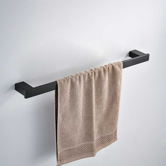 Bathroom Hardware Set Matte Black Paper Holder Towel Rail Rack Robe Hook Toilet Brush Holder Bathroom Accessories - WELQUEEN