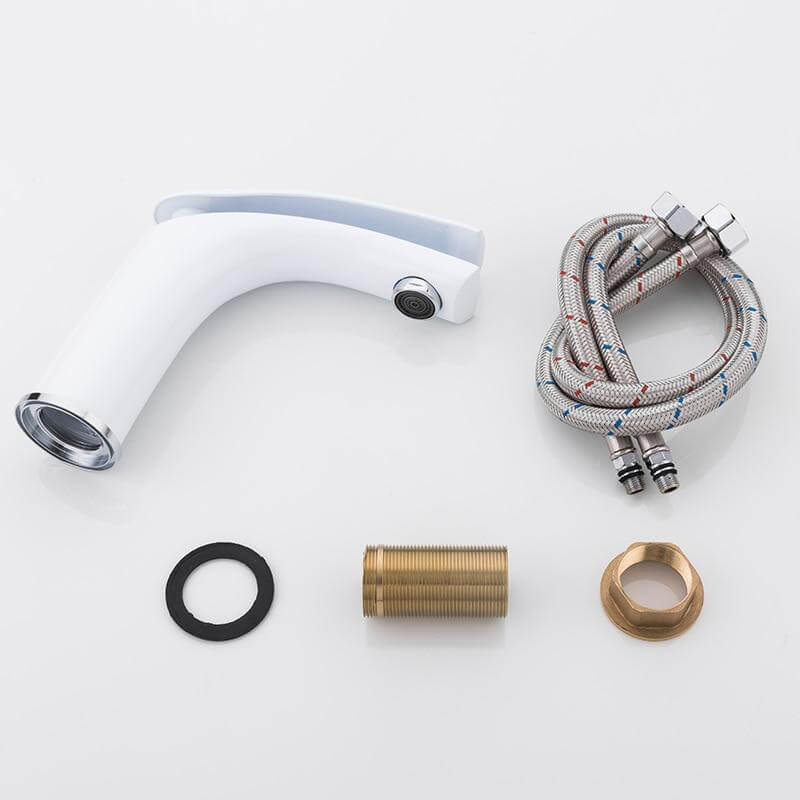 Brass Basin Faucet Solid Cold & Hot Water Bathroom Faucet Single Handle Water Sink Tap Bathroom Accessories - WELQUEEN