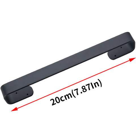Towel Bar Black Space Aluminum Wall Mounted Single Washroom Towel Rack Hanging Holder Accessories Bathroom Towel Holder Square - WELQUEEN