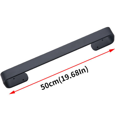 Towel Bar Black Space Aluminum Wall Mounted Single Washroom Towel Rack Hanging Holder Accessories Bathroom Towel Holder Square - WELQUEEN