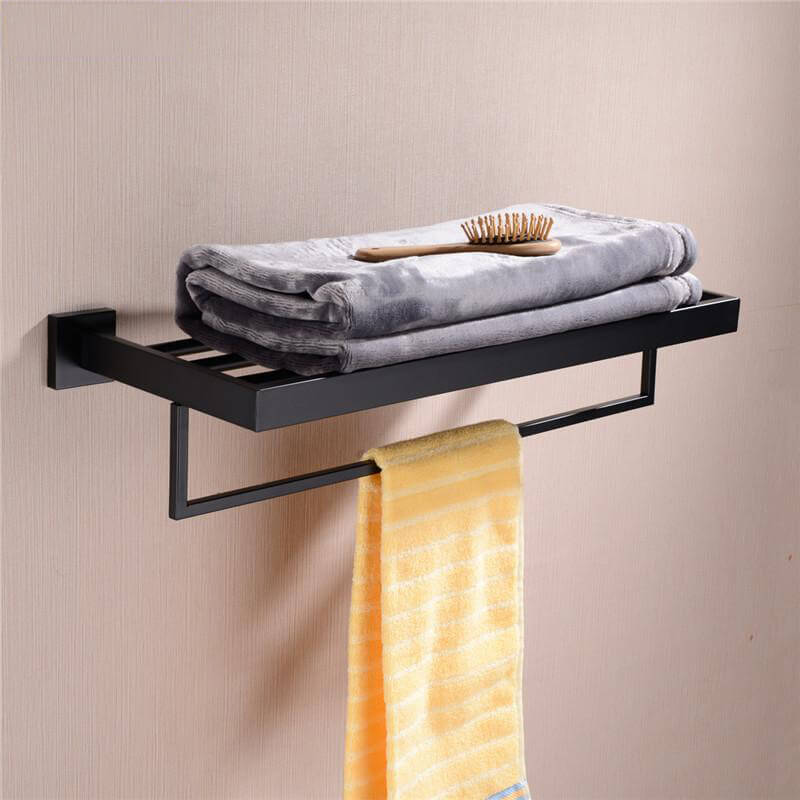 Bathroom Hardware Set | Black Robe Hook Towel Rail Rack Bar Shelf Paper Holder Toothbrush Holder Bathroom Accessories - WELQUEEN