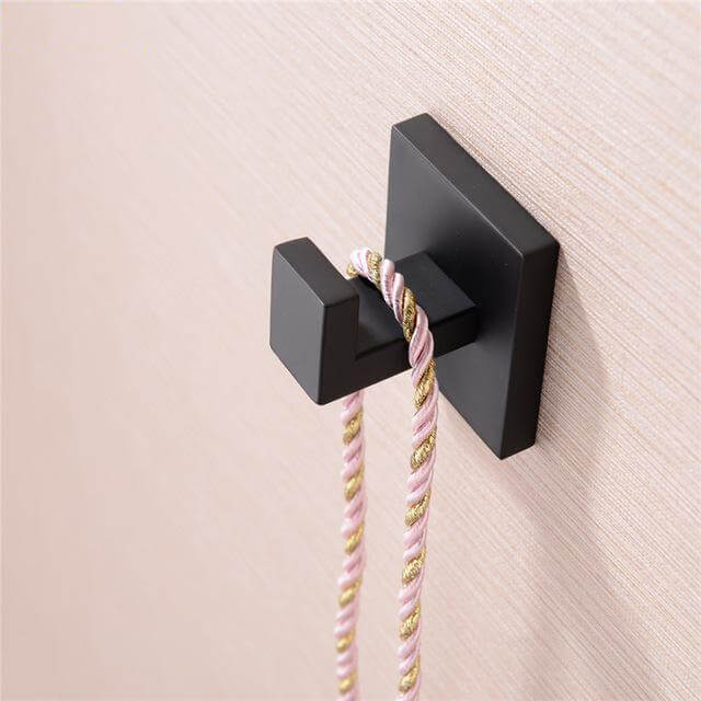 Bathroom Hardware Set | Black Robe Hook Towel Rail Rack Bar Shelf Paper Holder Toothbrush Holder Bathroom Accessories - WELQUEEN