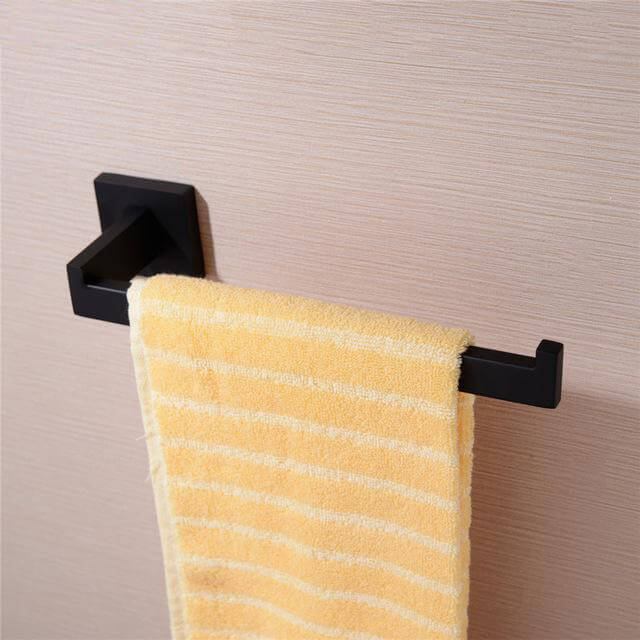 Bathroom Hardware Set | Black Robe Hook Towel Rail Rack Bar Shelf Paper Holder Toothbrush Holder Bathroom Accessories - WELQUEEN