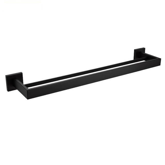 Bathroom Hardware Set | Black Robe Hook Towel Rail Rack Bar Shelf Paper Holder Toothbrush Holder Bathroom Accessories - WELQUEEN