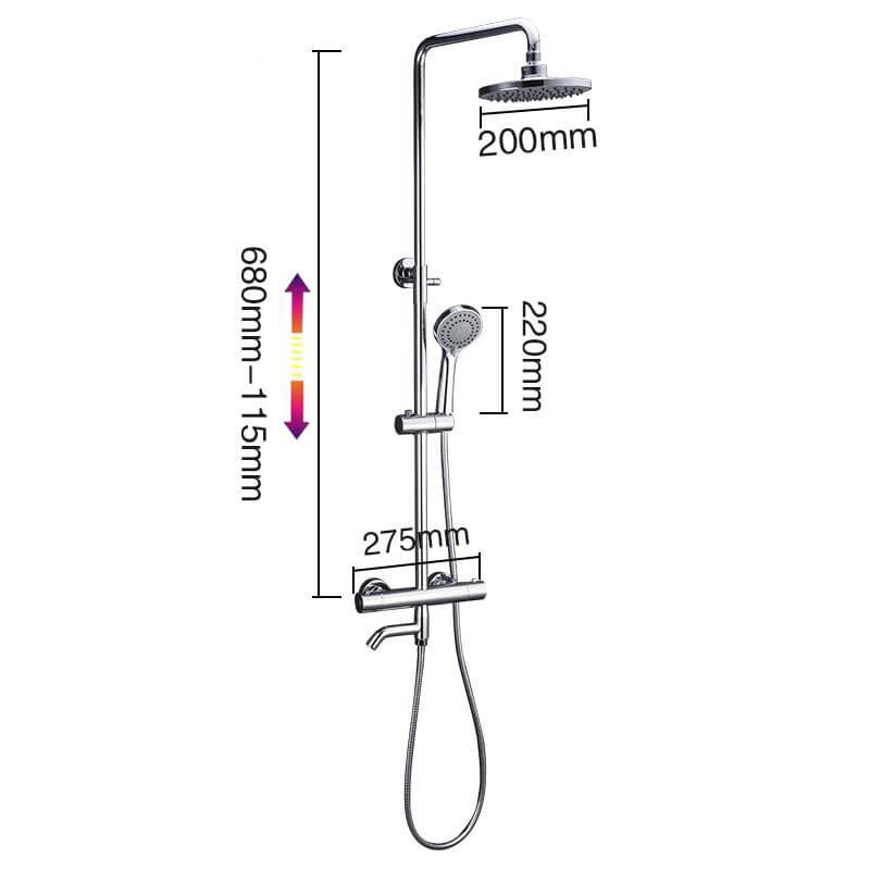 Shower Thermostatic Faucet Shower Faucets Bathroom Bath Shower Mixer Set Waterfall Rain Shower Head Set Bathtub Faucet Tap - WELQUEEN