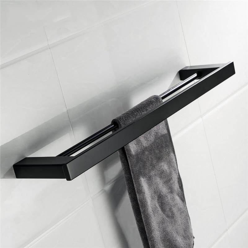 New SUS 304 Stainless Steel Bathroom Hardware Set Black Matte Paper Holder Toothbrush Holder Towel Bar Bathroom Accessories - WELQUEEN