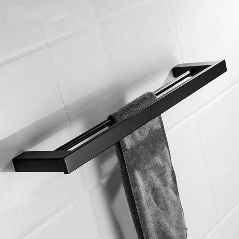 New SUS 304 Stainless Steel Bathroom Hardware Set Black Matte Paper Holder Toothbrush Holder Towel Bar Bathroom Accessories - WELQUEEN