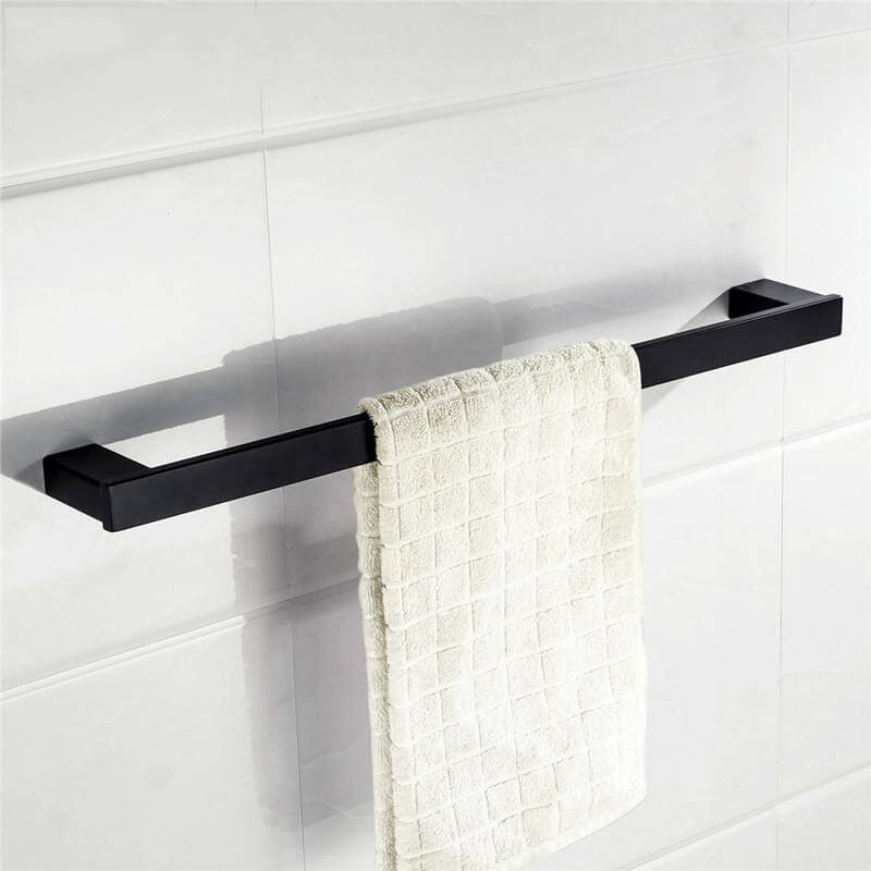 New SUS 304 Stainless Steel Bathroom Hardware Set Black Matte Paper Holder Toothbrush Holder Towel Bar Bathroom Accessories - WELQUEEN