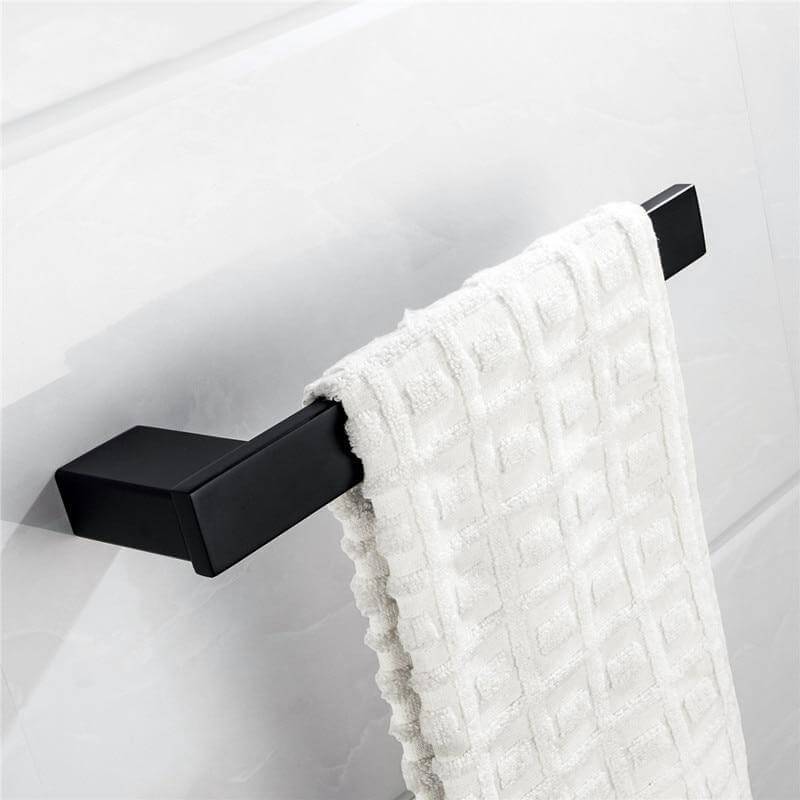 New SUS 304 Stainless Steel Bathroom Hardware Set Black Matte Paper Holder Toothbrush Holder Towel Bar Bathroom Accessories - WELQUEEN