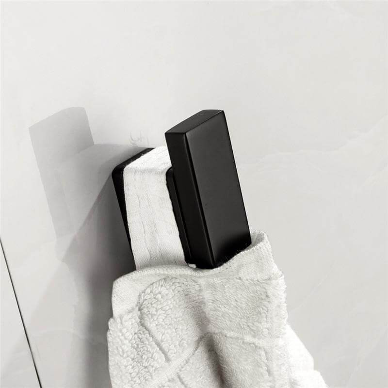 New SUS 304 Stainless Steel Bathroom Hardware Set Black Matte Paper Holder Toothbrush Holder Towel Bar Bathroom Accessories - WELQUEEN