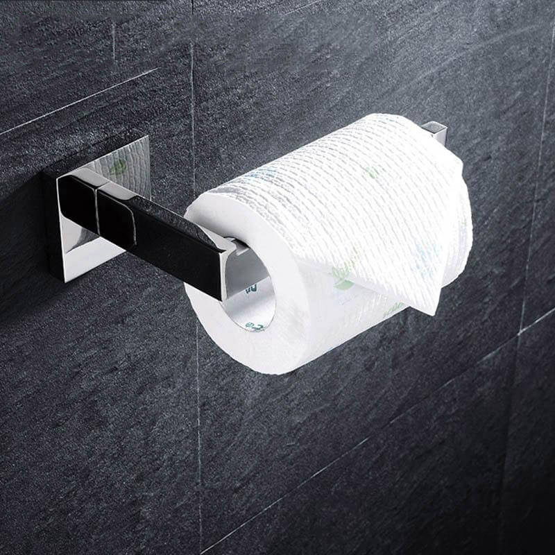Stainless Steel Bathroom Hardware Set Mirror Chrome Polished Towel Rack Toilet Paper Holder Towel Bar Hook Bathroom Accessories - WELQUEEN