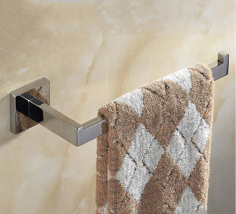 Stainless Steel Bathroom Hardware Set Mirror Chrome Polished Towel Rack Toilet Paper Holder Towel Bar Hook Bathroom Accessories - WELQUEEN