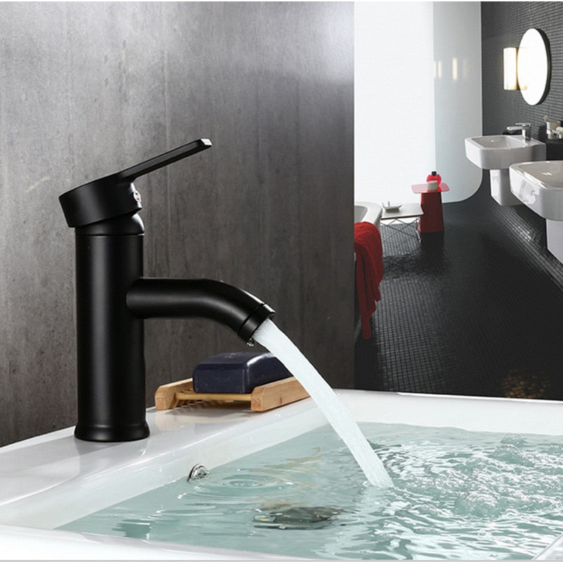 Stainless Steel Bathroom Basin Faucet Single Handle Cold And Hot Water Mixer Waterfall Bathroom Sink Faucets Free Shipping - WELQUEEN