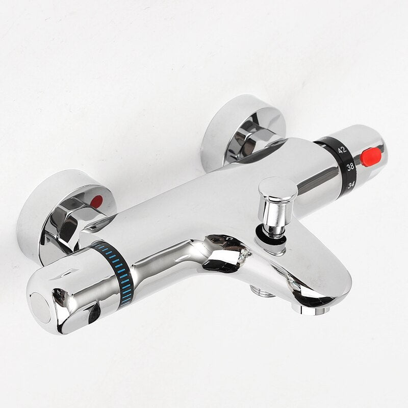 Bathroom Thermostatic Mixer Tap Hot And Cold Bathroom Mixer Mixing Valve Bathtub Faucet Thermostatic Shower Faucets Set - WELQUEEN