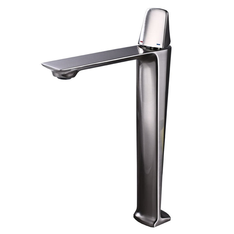 Basin Faucets Black Brass Faucet Hot and Cold Bathroom Sink Faucet Deck Mounted Toilet Nickel/Grey Color Mixer Water Tap - WELQUEEN