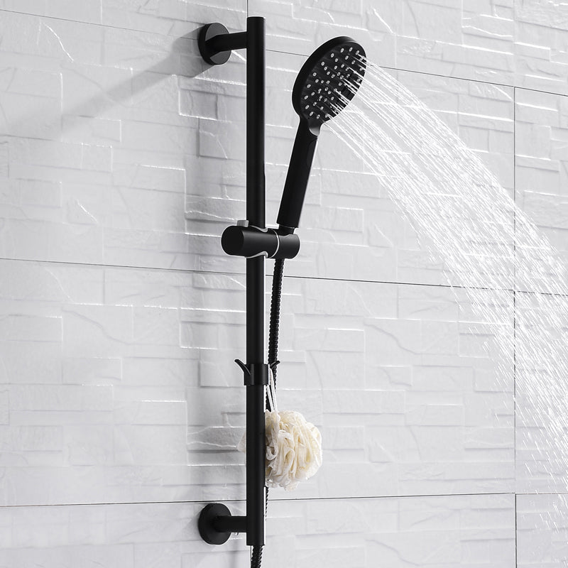 Adjustable Slide Bar with Handshower Set Matte Black Stainless Steel Round Shower Riser Rail Bar With Hose and Shower - WELQUEEN WELQUEEN HOME DECOR