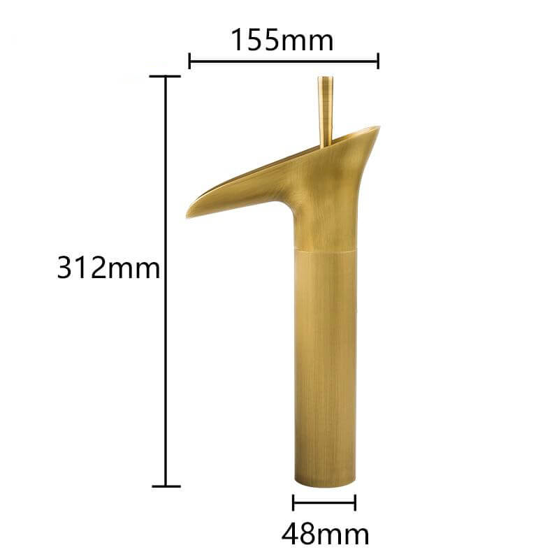 Deck-Mounted Basin Faucets Antique Brass Waterfall Basin Sink Faucet Mixers Taps Bathroom Water Taps - WELQUEEN