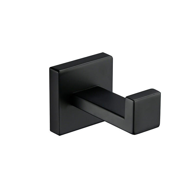 Bathroom Hardware Set Black Robe Hook Towel Rail Bar Rack Bar Shelf Tissue Paper Holder Toothbrush Holder Bathroom Accessories - WELQUEEN