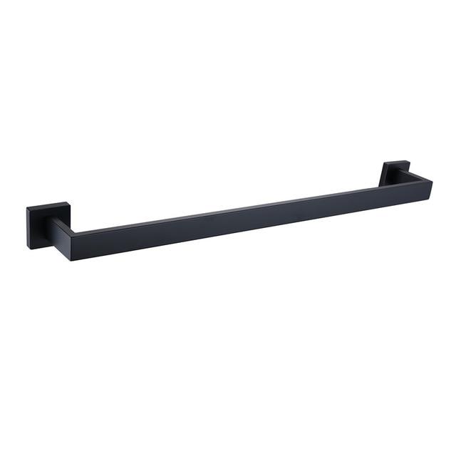 Bathroom Hardware Set Black Robe Hook Towel Rail Bar Rack Bar Shelf Tissue Paper Holder Toothbrush Holder Bathroom Accessories - WELQUEEN